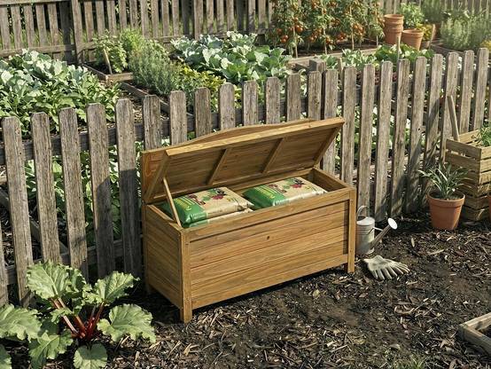 Banc Coffre De Jardin En Bois "ben" - 90 X 33 X 60 Cm - Marron -habitat Et Jardin - Image 4