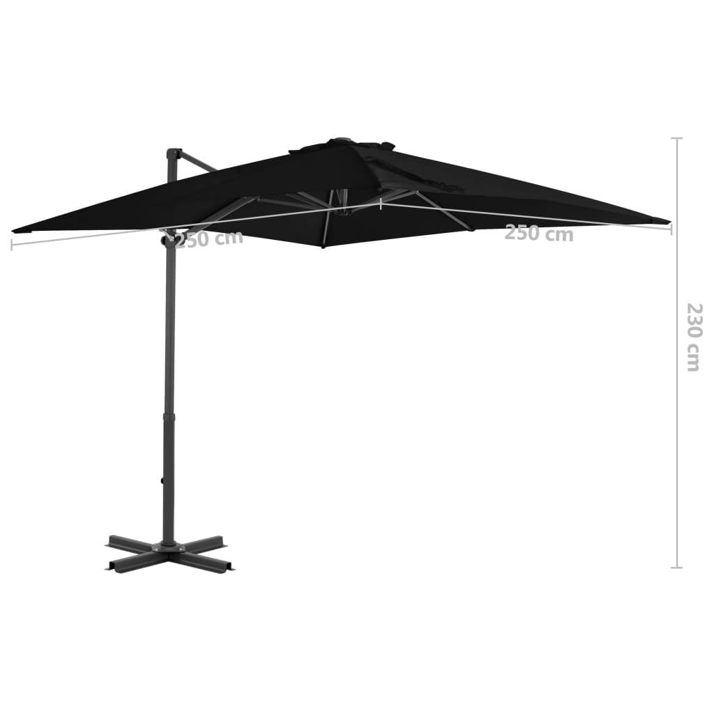 Helloshop26 - Parasol déporté et mât en aluminium 250 x 250 cm noir - Imagen 7