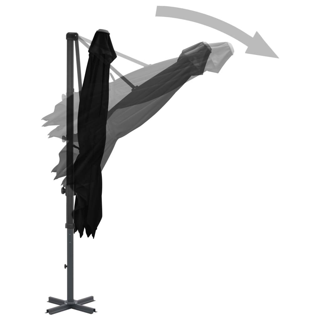 Helloshop26 - Parasol déporté et mât en aluminium 250 x 250 cm noir - Imagen 4