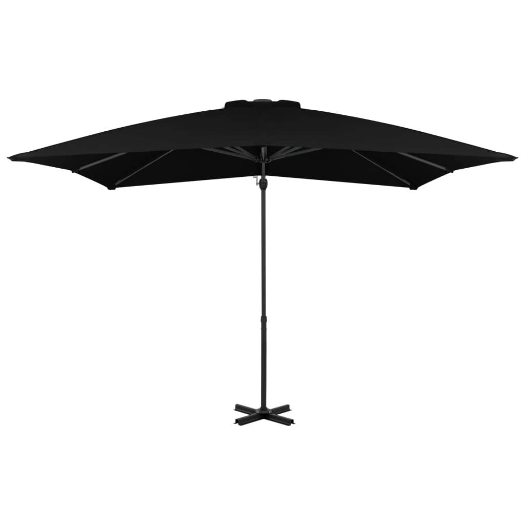 Helloshop26 - Parasol déporté et mât en aluminium 250 x 250 cm noir - Imagen 2