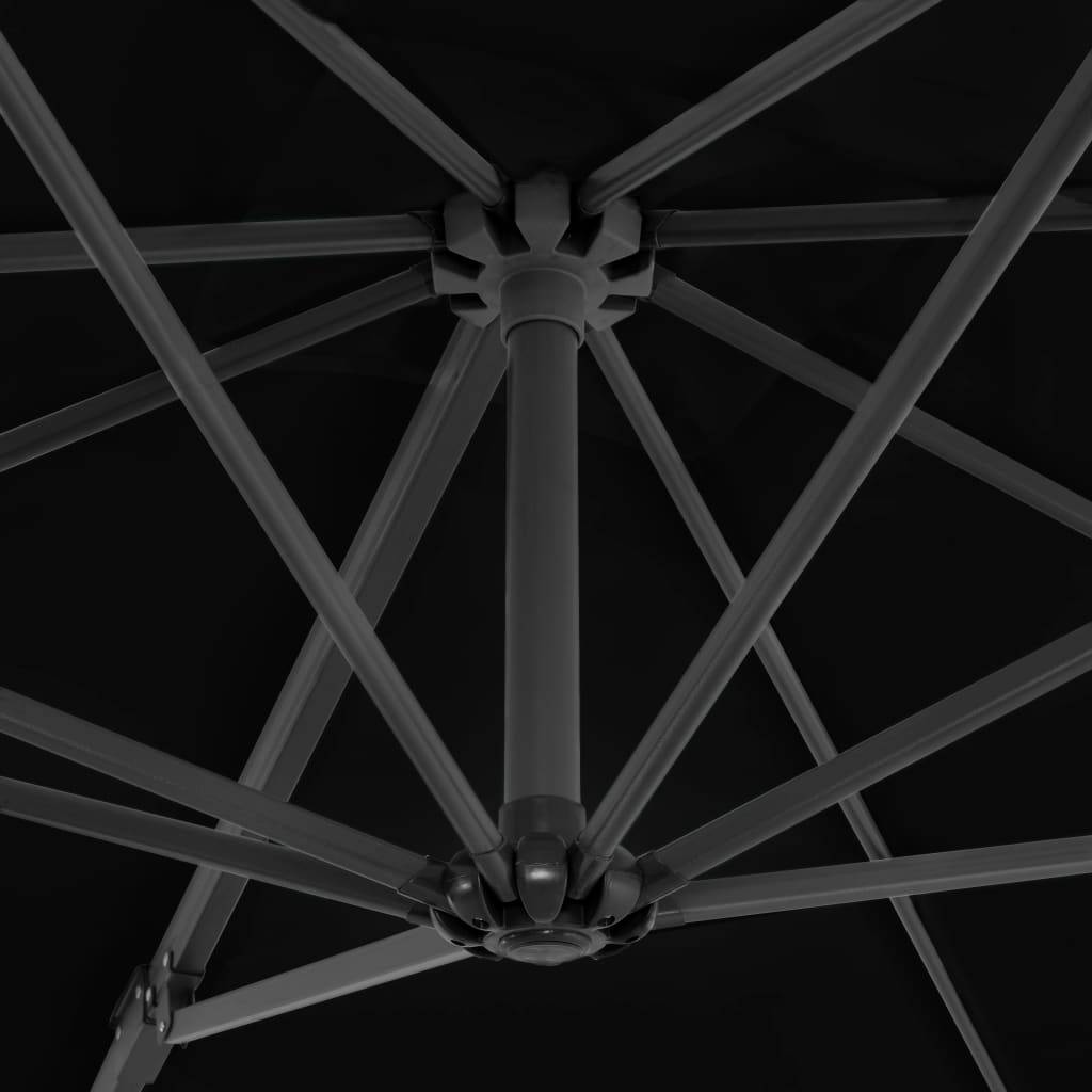 Helloshop26 - Parasol déporté et mât en aluminium 250 x 250 cm noir - Imagen 5