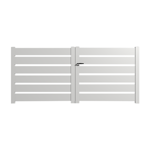 Portail Packit - Portail alu battant SAH en kit dim. L.4000 (entre piliers) x H.1500 mm  Blanc (RAL 9010)