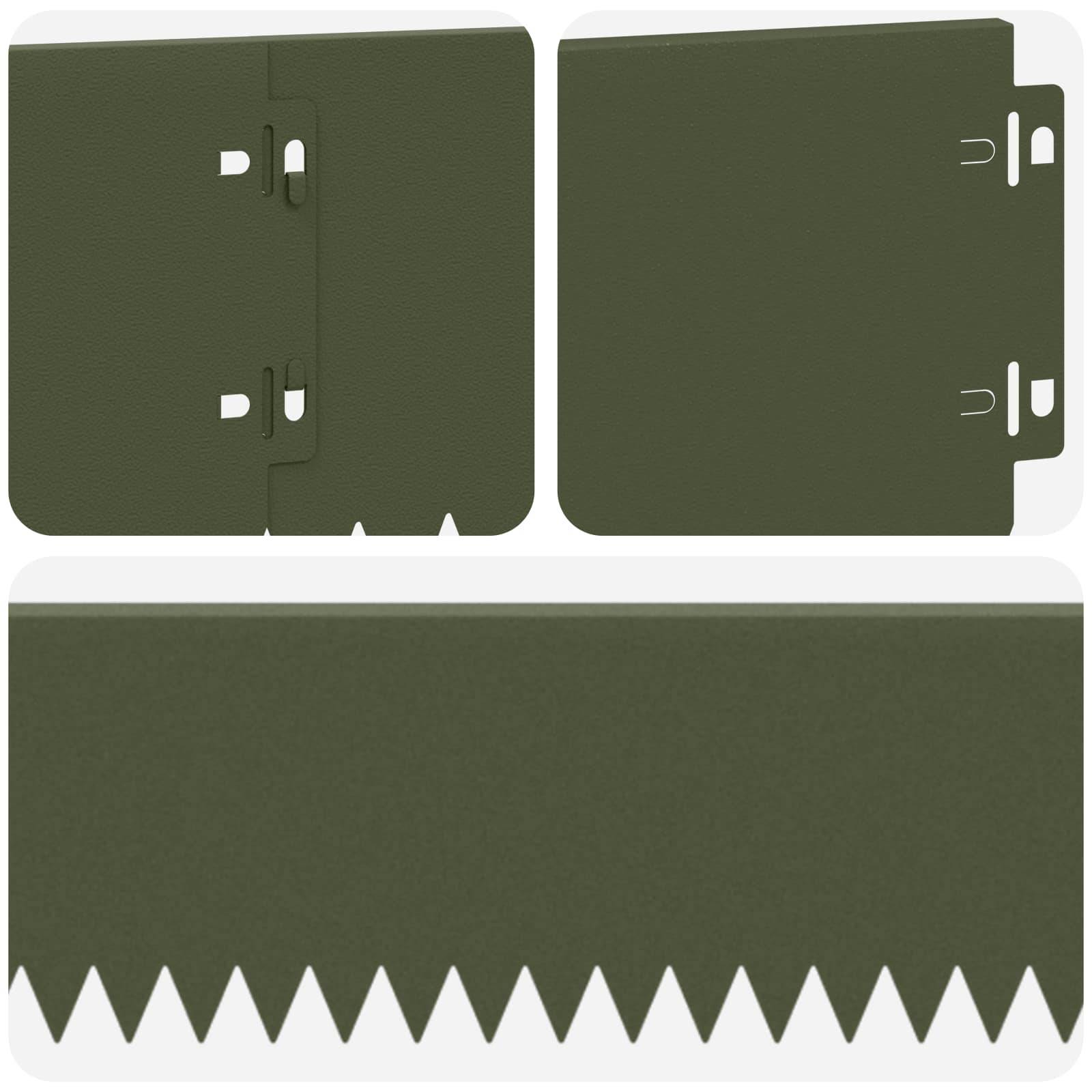 Bordure aménagement acier pour extérieurs lignes épurées 20 pcs 103x15cm vert olive - ComfortXL Outdoor Living - Image 7