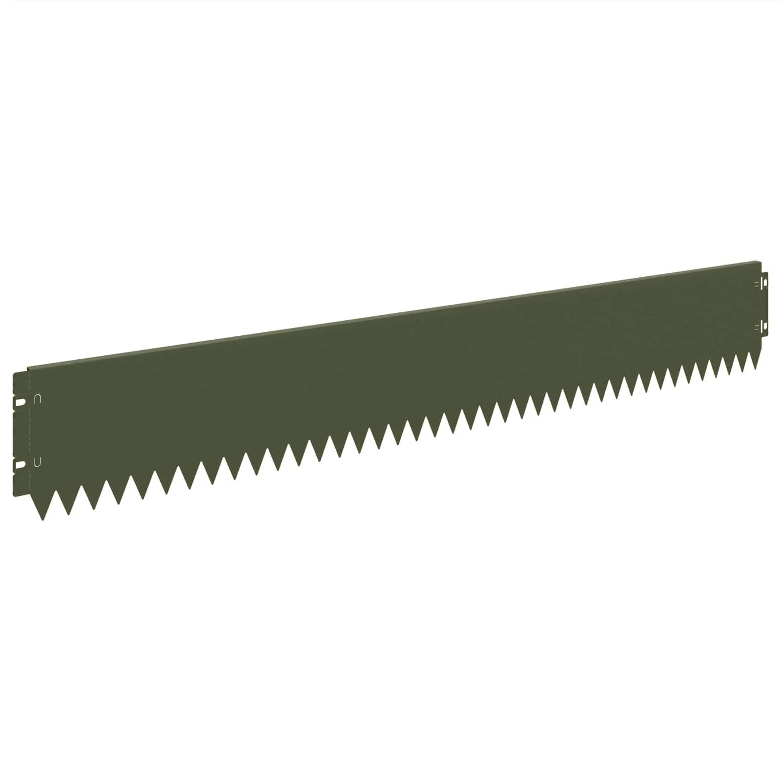 Bordure aménagement acier pour extérieurs lignes épurées 20 pcs 103x15cm vert olive - ComfortXL Outdoor Living - Image 2