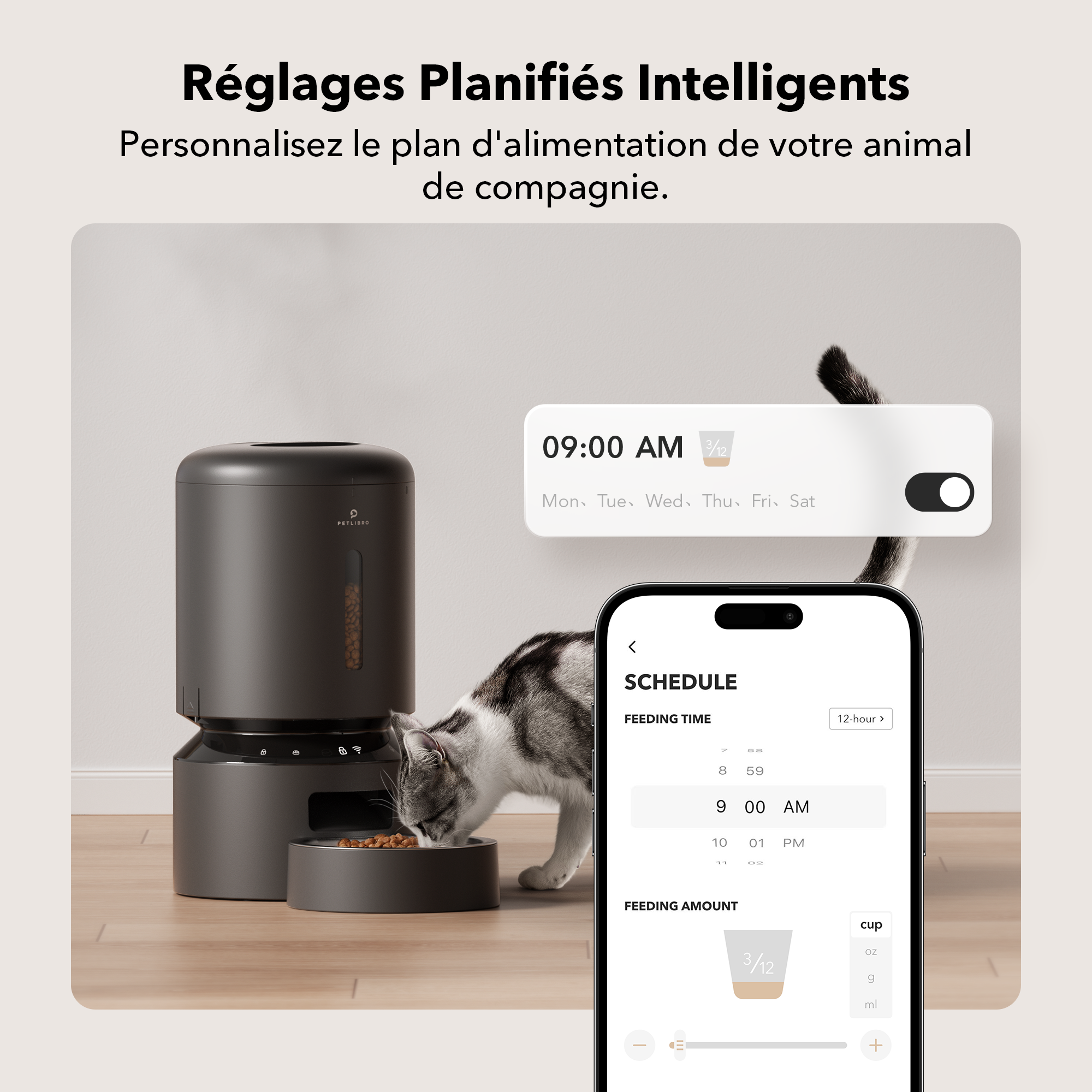 Petlibro Granary Distributeur de croquettes automatique WiFi Noir - Image 3