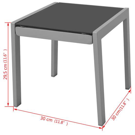 Helloshop26 - Lot de deux chaises longues transat avec table aluminium noir - Imagen 6
