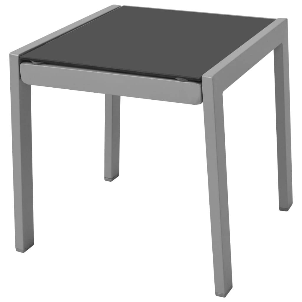 Helloshop26 - Lot de deux chaises longues transat avec table aluminium noir - Imagen 2