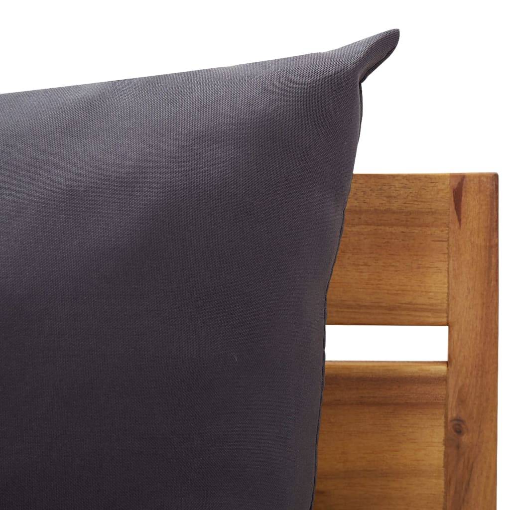 Vidaxl - Salon de jardin 8 pcs avec coussins Bois d'acacia Gris foncé vidaXL 46683 - Imagen 5