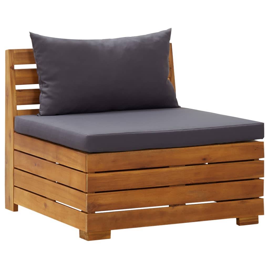 Vidaxl - Salon de jardin 8 pcs avec coussins Bois d'acacia Gris foncé vidaXL 46683 - Imagen 8