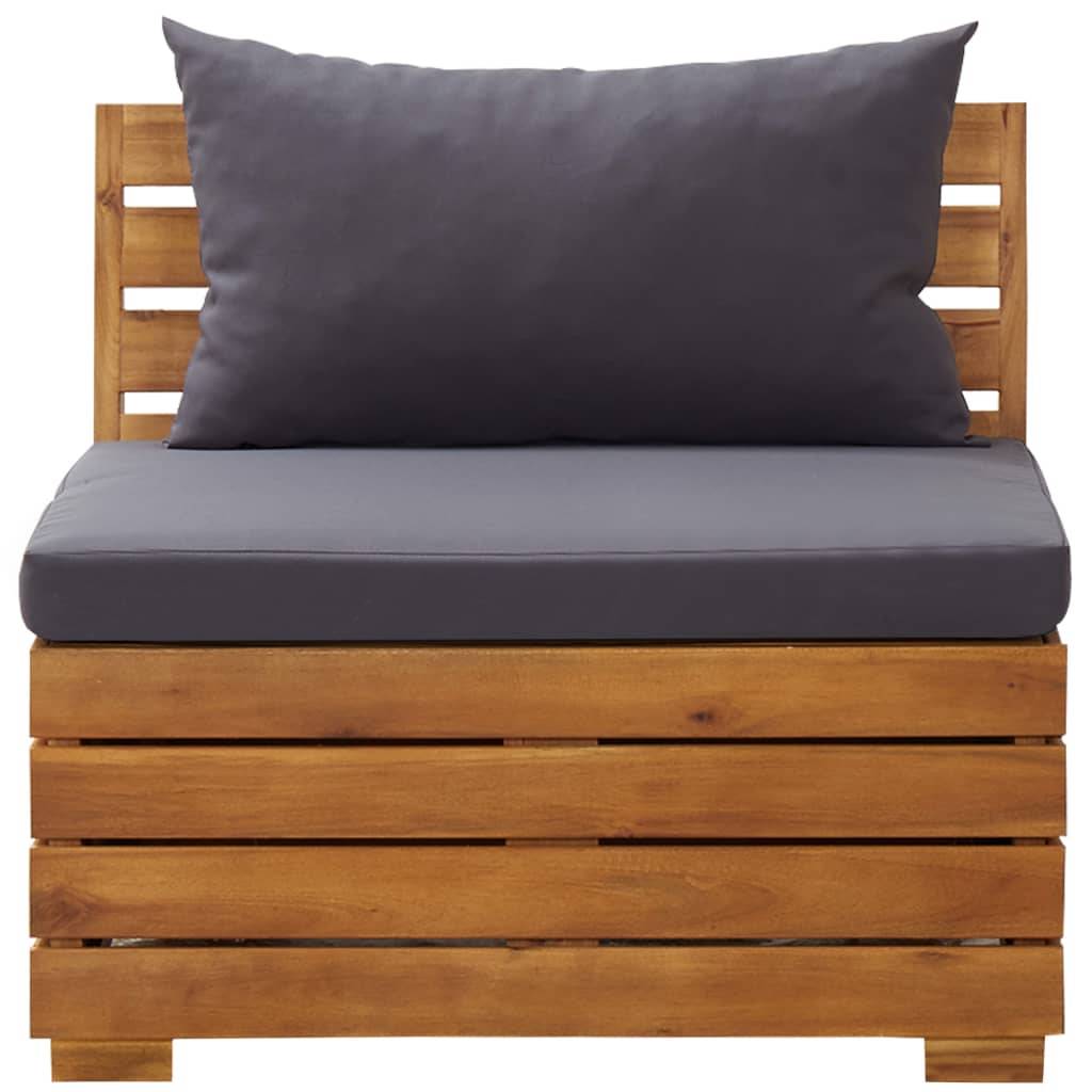 Vidaxl - Salon de jardin 8 pcs avec coussins Bois d'acacia Gris foncé vidaXL 46683 - Imagen 10
