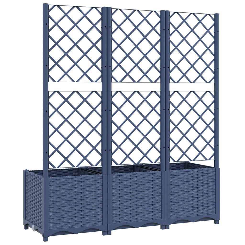 Vidaxl - Jardinière avec treillis bleu gris 120x40x136 cm PP vidaXL 318253 - Image 7