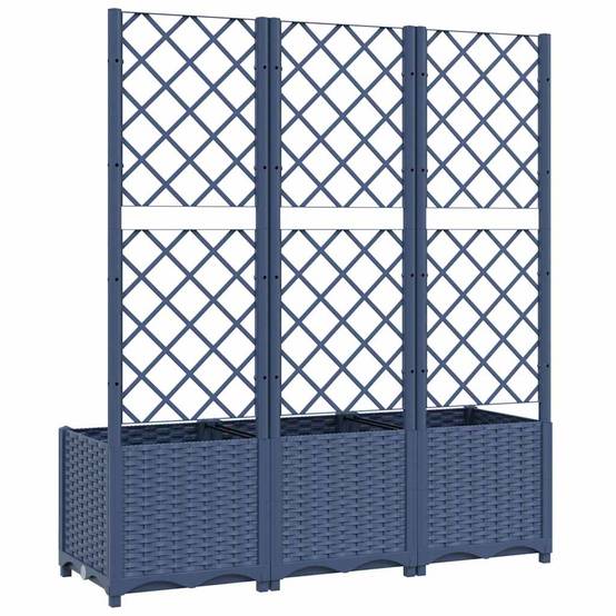 Vidaxl - Jardinière avec treillis bleu gris 120x40x136 cm PP vidaXL 318253 - Image 5