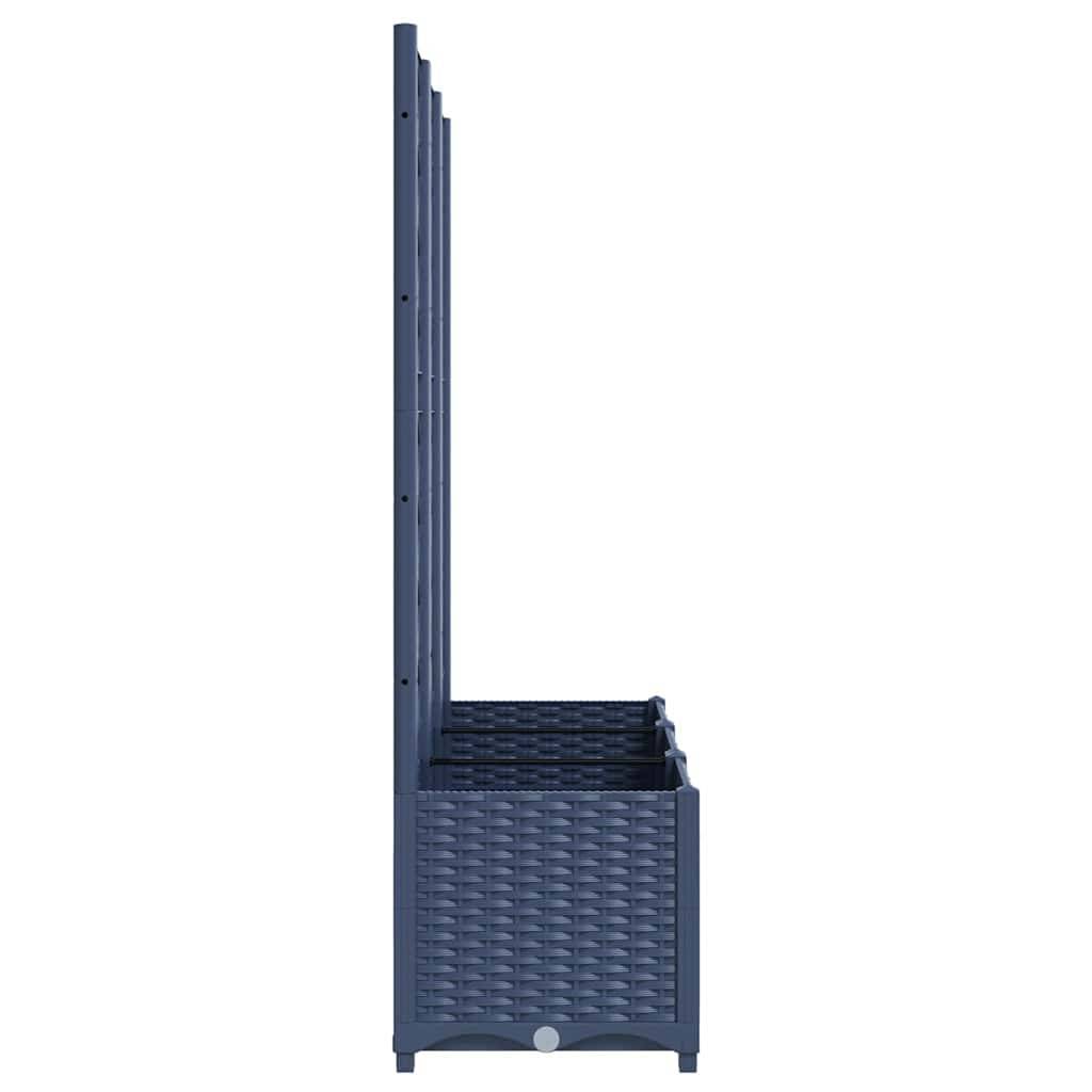 Vidaxl - Jardinière avec treillis bleu gris 120x40x136 cm PP vidaXL 318253 - Image 6