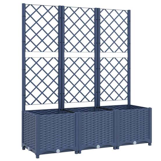Vidaxl - Jardinière avec treillis bleu gris 120x40x136 cm PP vidaXL 318253 - Image 2