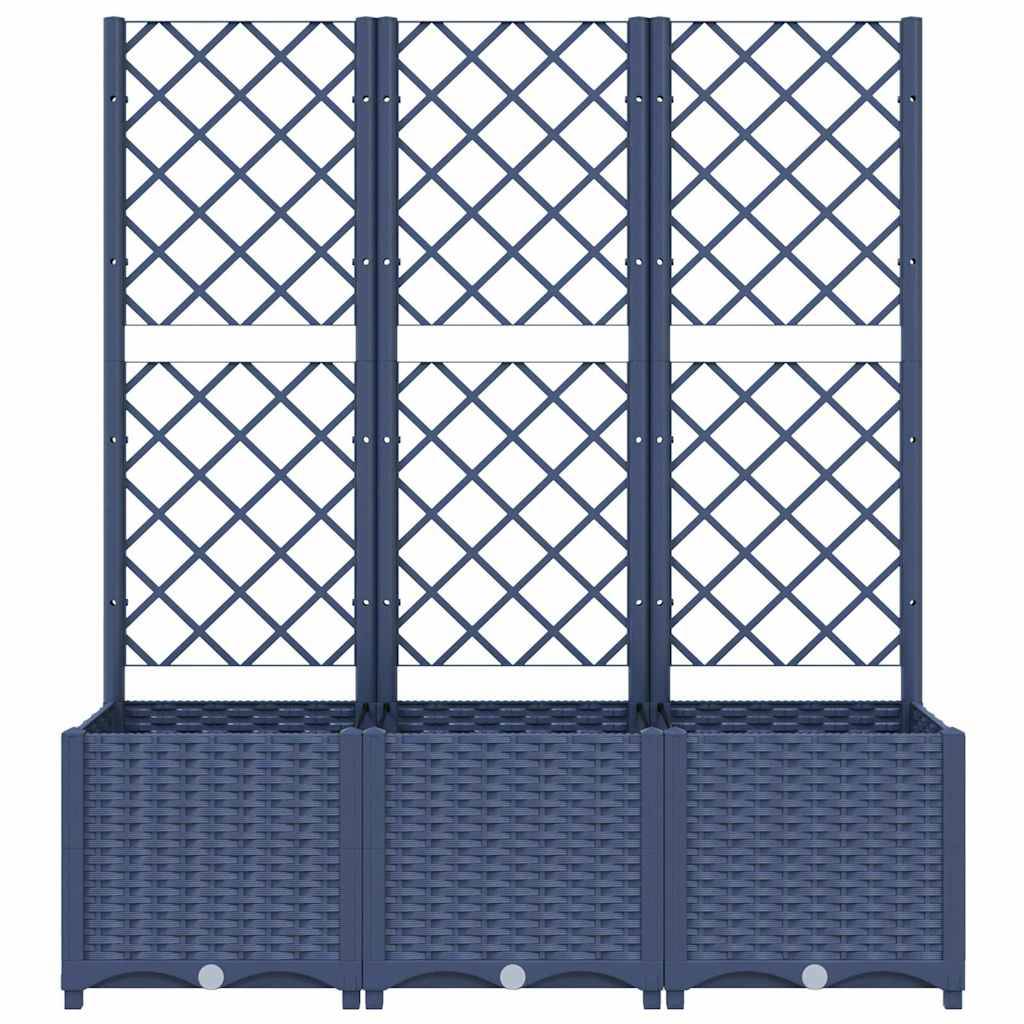 Vidaxl - Jardinière avec treillis bleu gris 120x40x136 cm PP vidaXL 318253 - Image 5