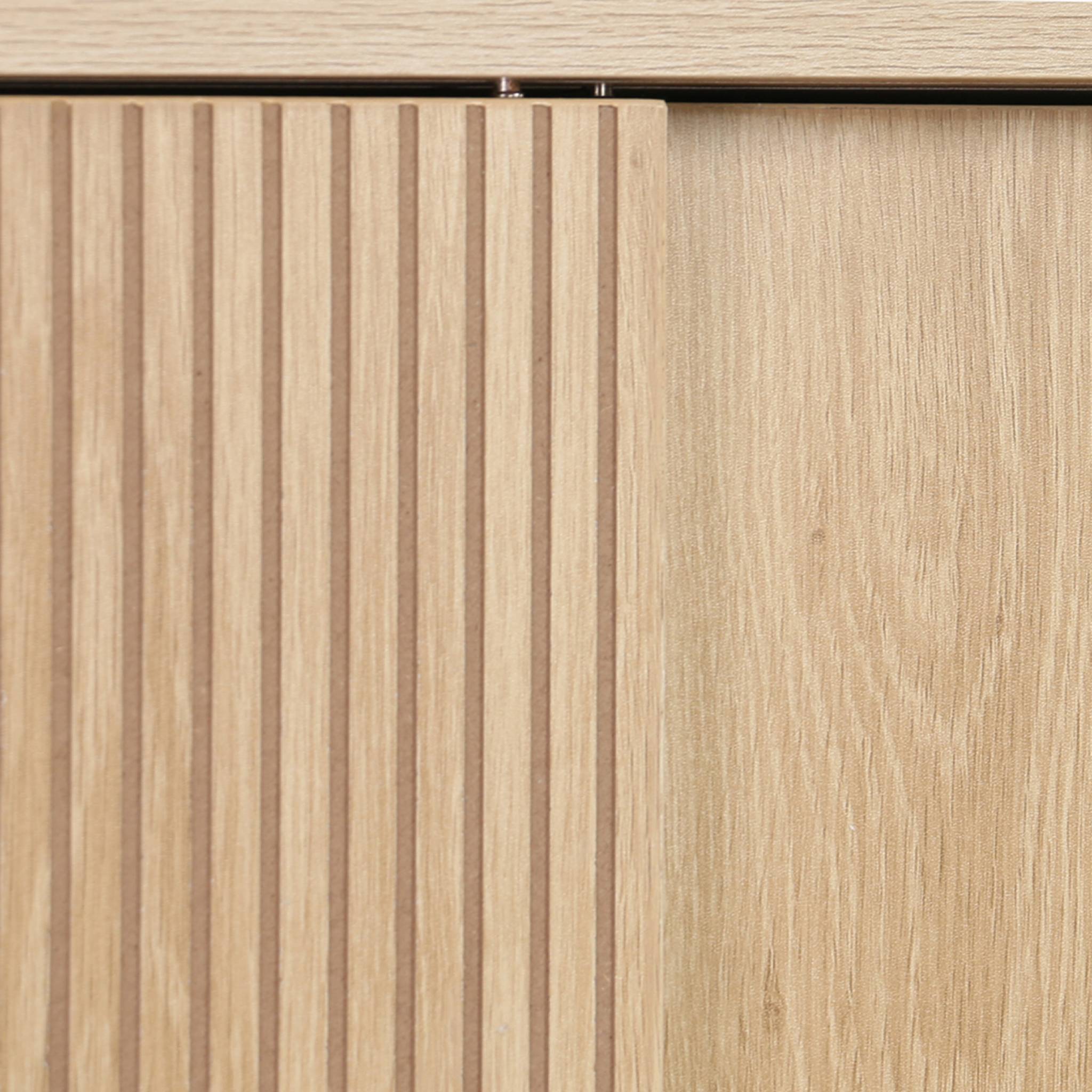 sweeek - Etagère / Meuble WC Linear avec portes coulissantes. 3 espaces de rangement. naturel. 64 x 20 x 180 cm | sweeek - Image 6