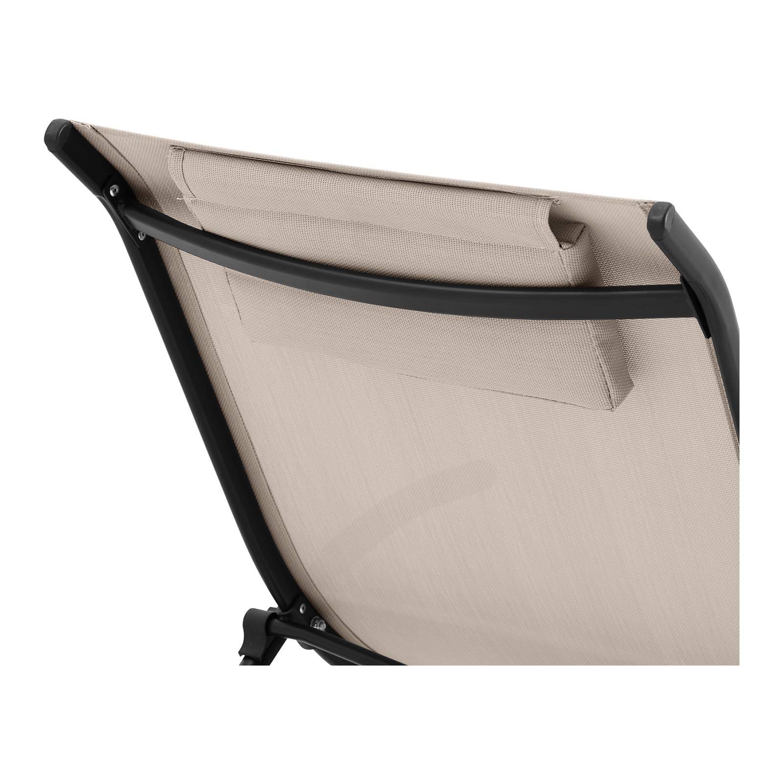 Helloshop26 - Bain de soleil transat en acier ondulée beige - Imagen 2