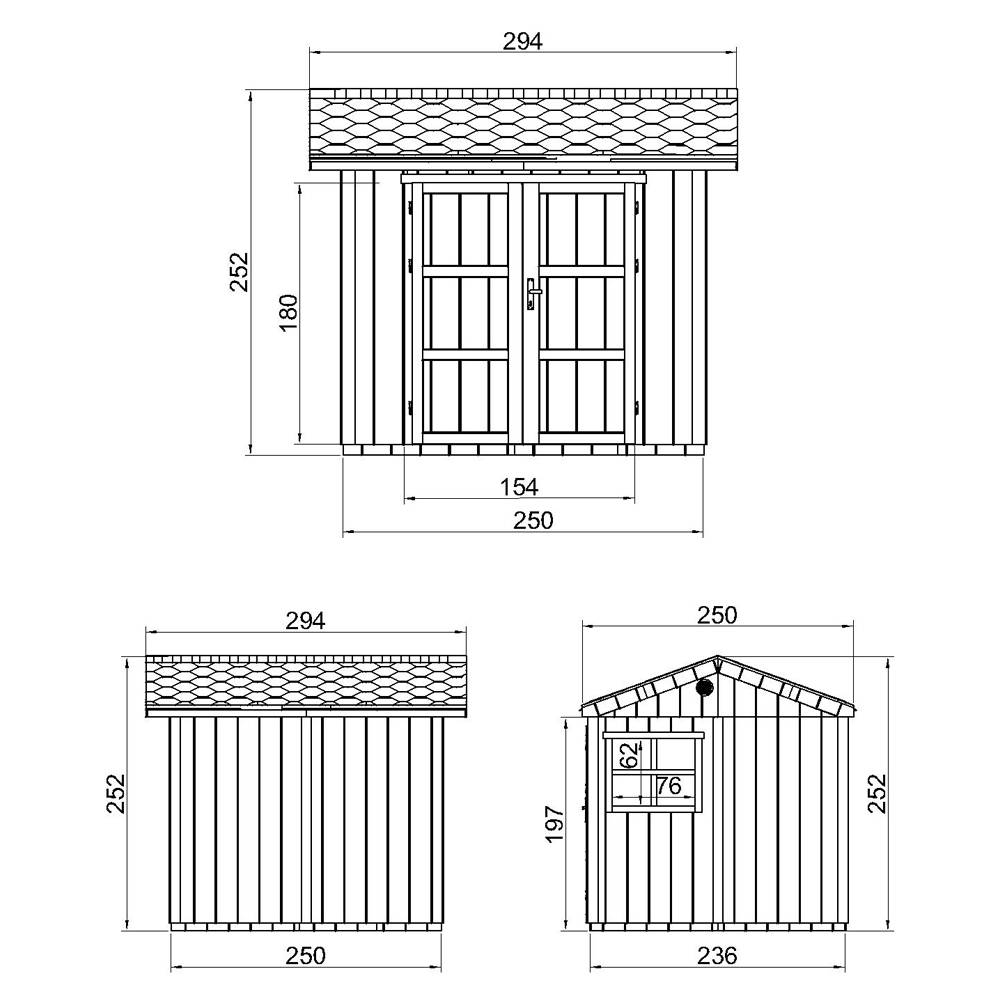 Timbela - Abri de Jardin Qualité Premium 5,9 m² - H252x250x294 cm avec un sol et des bardeaux bitumineuxs - Timbela M913A-CAVERN STEEL - Image 5