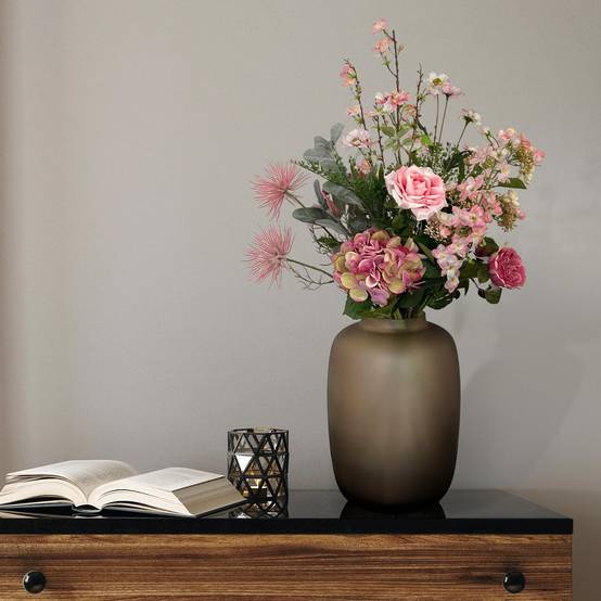 PANGIVO - Bouquet de fleurs artificielles polyester rose 40 x 40 x 89 cm - PANGIVO - Image 3