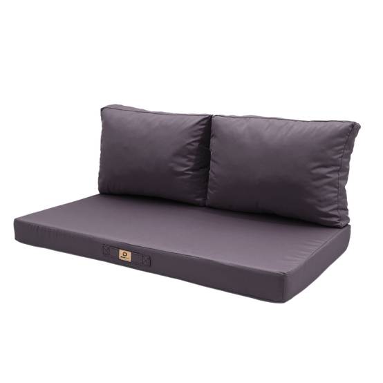 Coussins pour salon de jardin déhoussable 100x50cm Gris carbone - Déco arts - Image 1