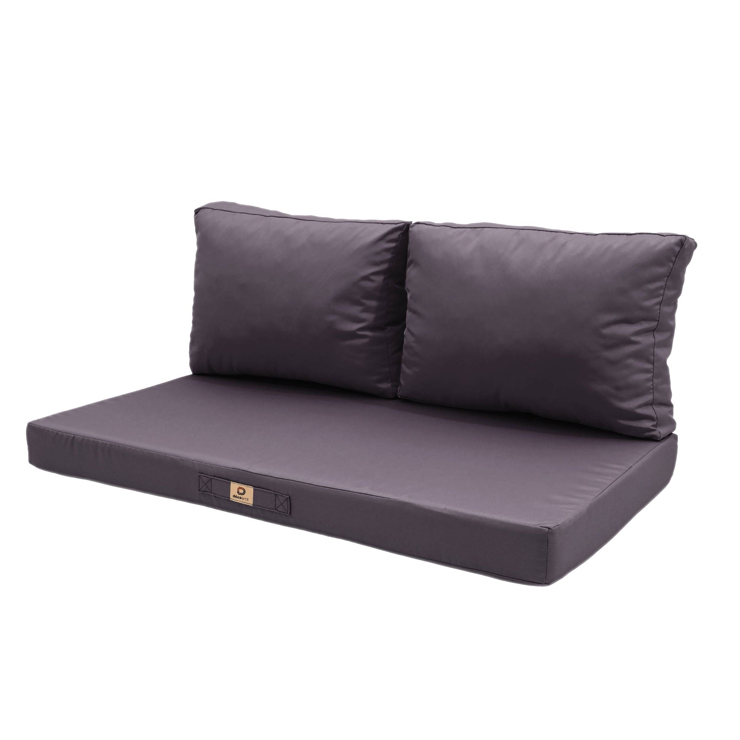 Coussins pour salon de jardin déhoussable 100x50cm Gris carbone - Déco arts - Image 1