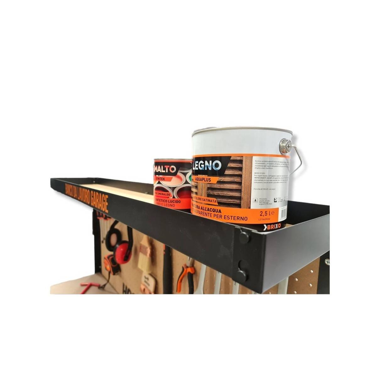 Etabli de garage avec tiroir Panneau perforé et étagère L120 xP60 x H150 cm Charge max 230 kg - Imagen 10