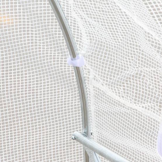 Serre de jardin tunnel grand format 18m² métal galvanisé et bâche PE 6x3x2 m Blanc - ComfortXL Outdoor Living - Image 9