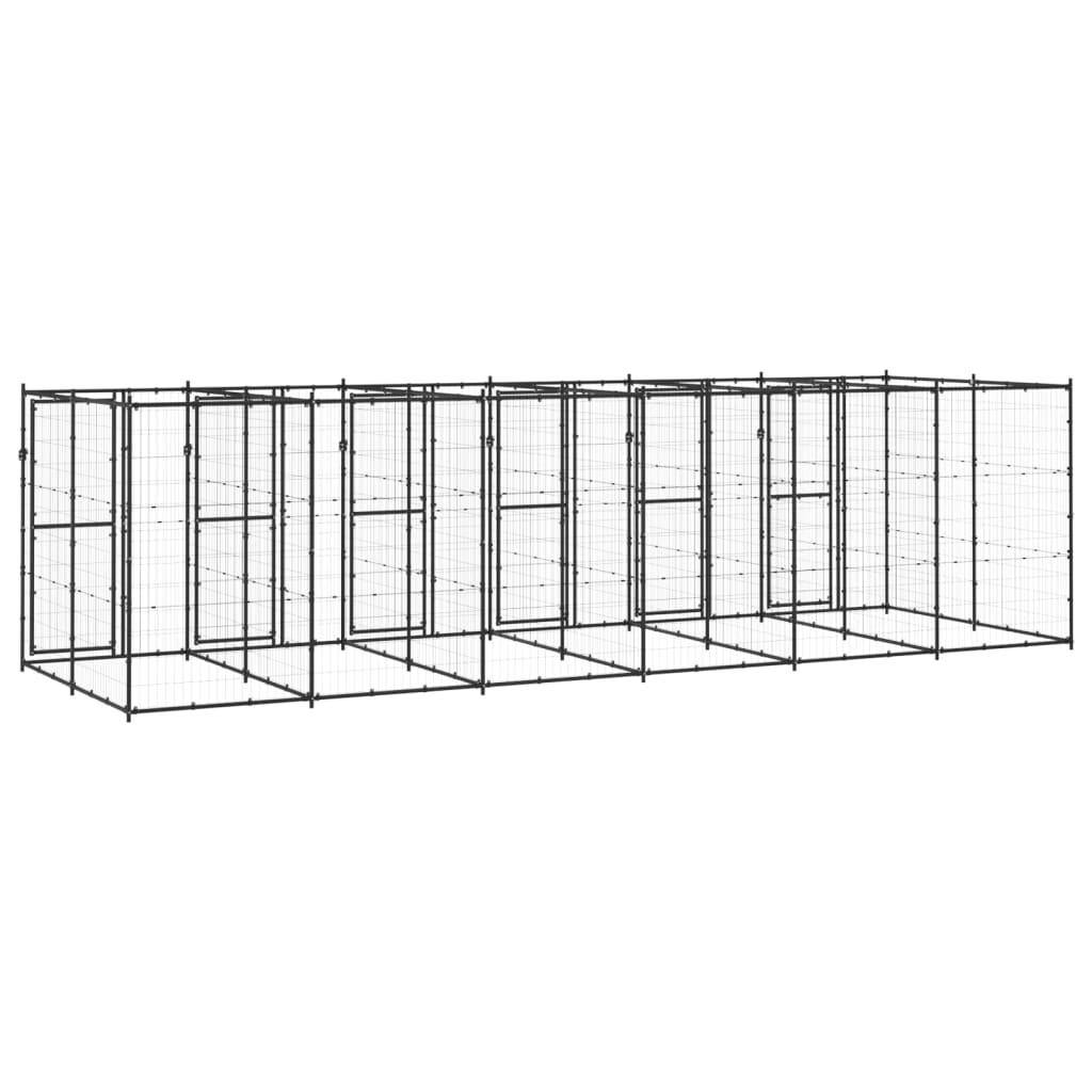 Helloshop26 - Chenil extérieur cage enclos parc animaux chien extérieur acier 14,52 m² - Imagen 5