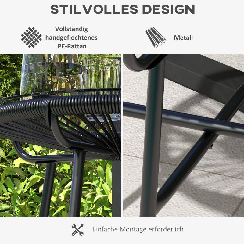 Table d’appoint PE-Rattan Noir 50 x 50 x 50 cm - PANGIVO - Image 5