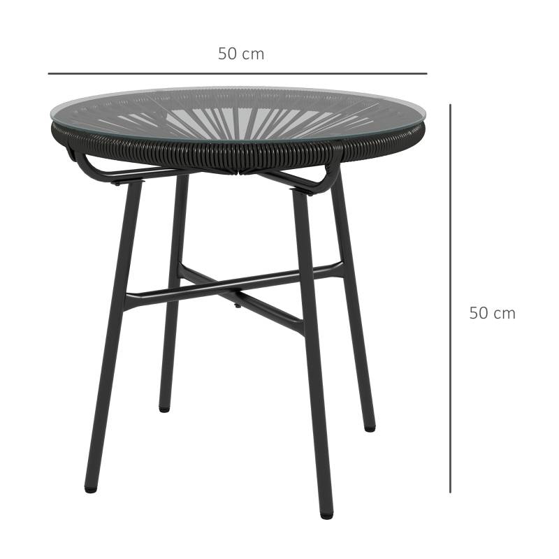 Table d’appoint PE-Rattan Noir 50 x 50 x 50 cm - PANGIVO - Image 3