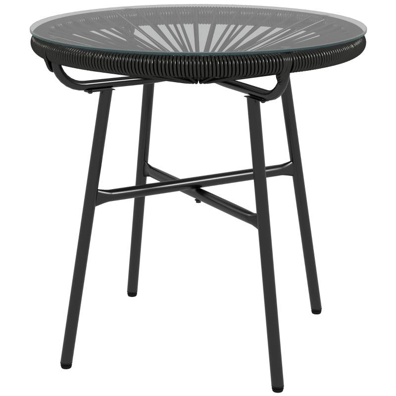 Table d’appoint PE-Rattan Noir 50 x 50 x 50 cm - PANGIVO - Image 1