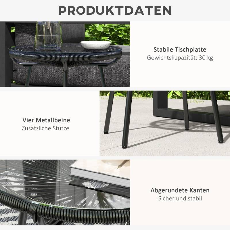 Table d’appoint PE-Rattan Noir 50 x 50 x 50 cm - PANGIVO - Image 6