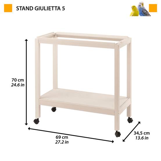 Ferplast - Supports pour cages pour oiseaux Ferplast STAND GIULIETTA 5 soutien bois roues - Image 2