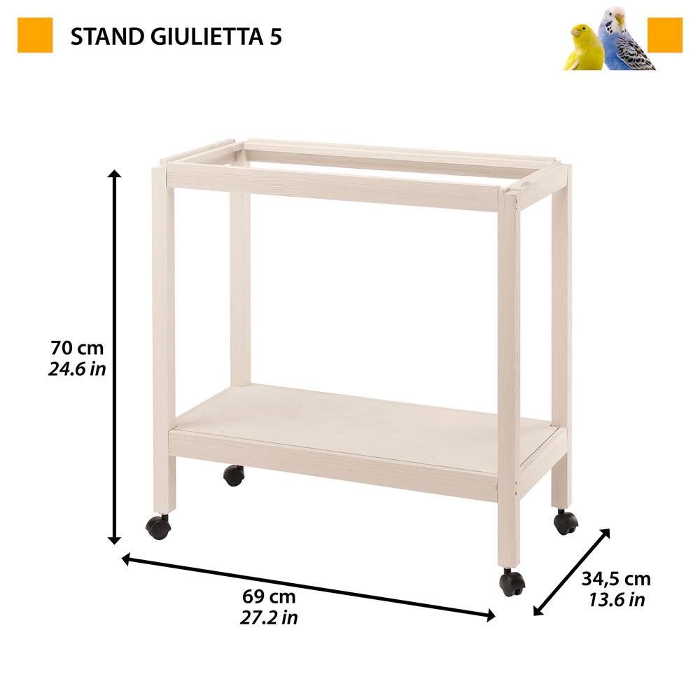Ferplast - Supports pour cages pour oiseaux Ferplast STAND GIULIETTA 5 soutien bois roues - Image 2