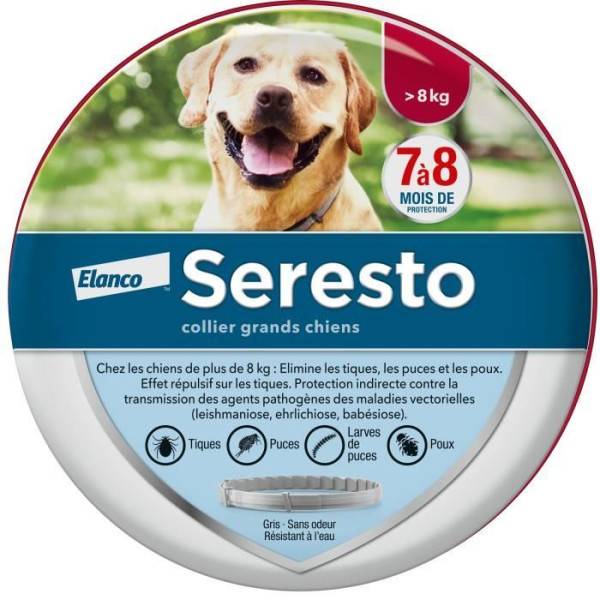 Seresto - SERESTO Chien Collier Anti-Puces et Anti-Tiques +8kg 1 unité - Image 1