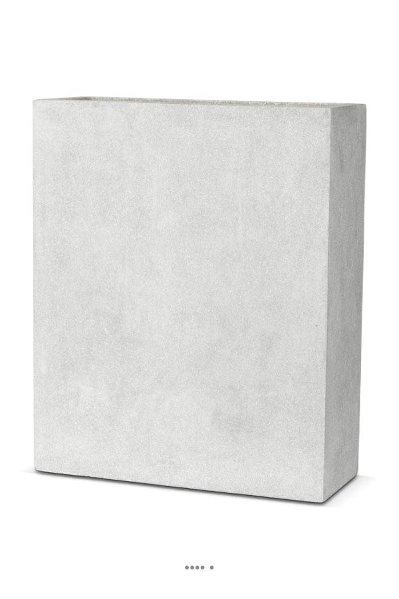 Artificielles - Bac en pures Fibres Mora Ext. Claustra L 88 x 36 x H100 cm Gris Clair - dimhaut: H 100 cm - couleur: Gris ciment