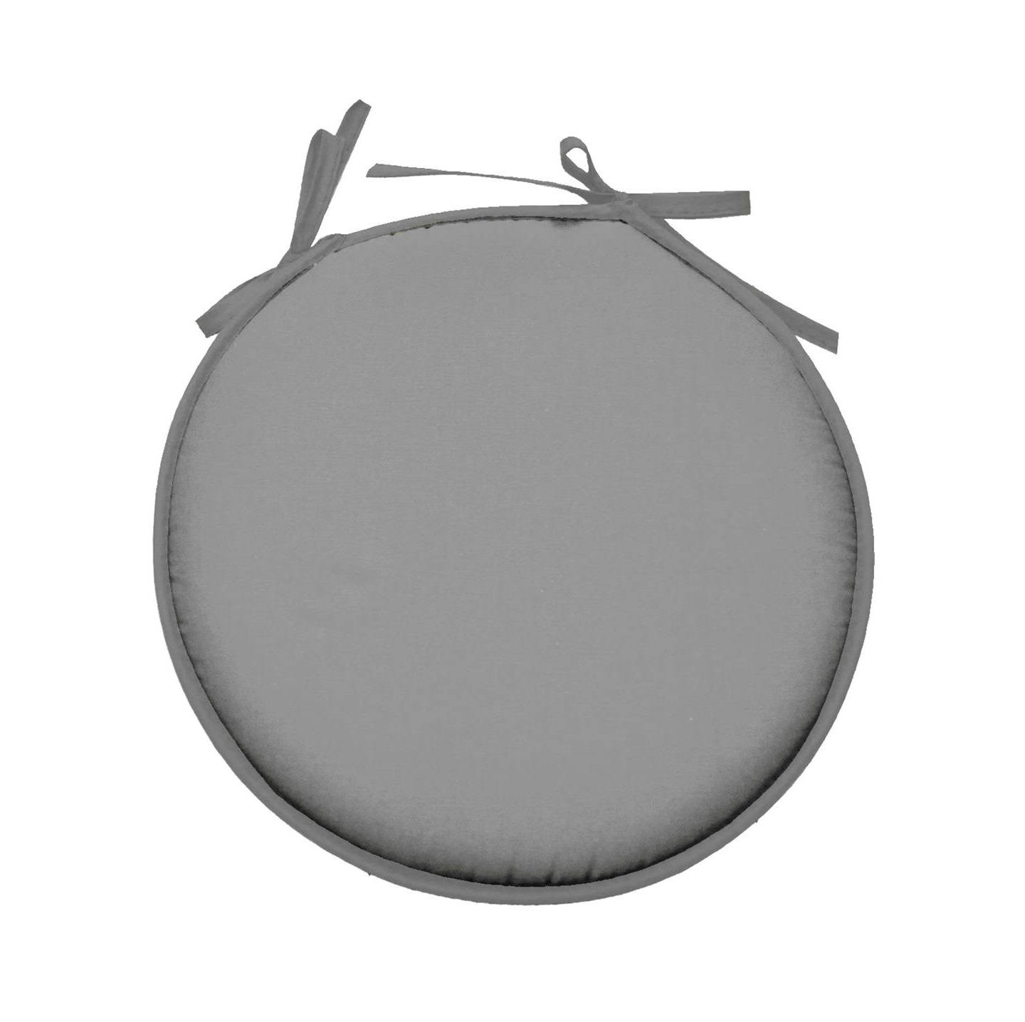 Eden - Galette de chaise ronde Unie Pop color 40 cm Gris souris - Image 1