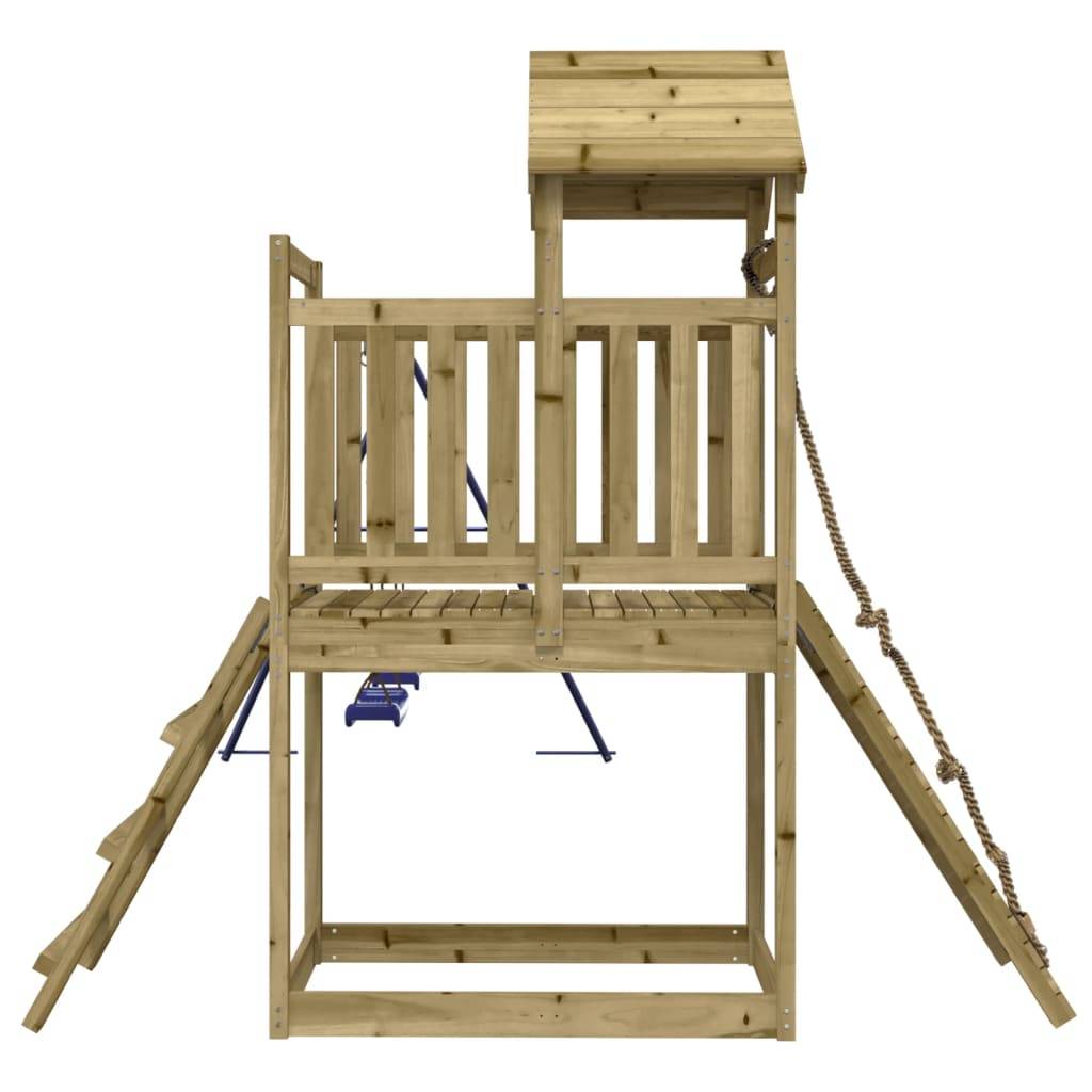 Helloshop26 - Aire de jeux d'extérieur balançoires toboggan portiques robuste jeux jardin 313 x 248 x 214 cm bois de pin imprégné - Imagen 4