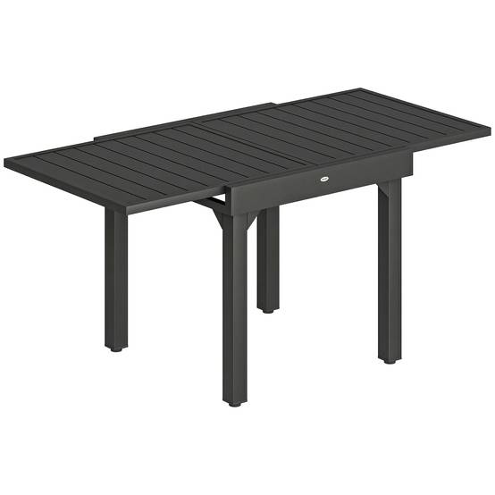 Outsunny - Table de jardin extensible 4 à 6 personnes aluminium noir - Image 1