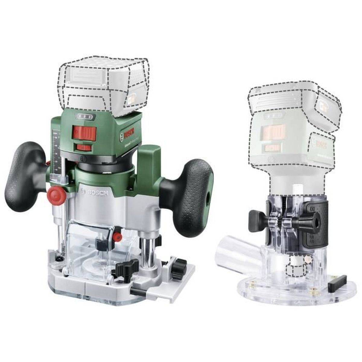 Bosch - Défonceuse à défoncer sans fil pour bois AdvancedTrimRouter 18V-8, base d’affleurement, moteur sans balais - Bosch - Image 2