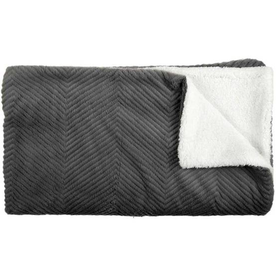 The Home Deco Factory - Plaid imitation fourrure grise et sherpa 140 x 200 cm - Image 2