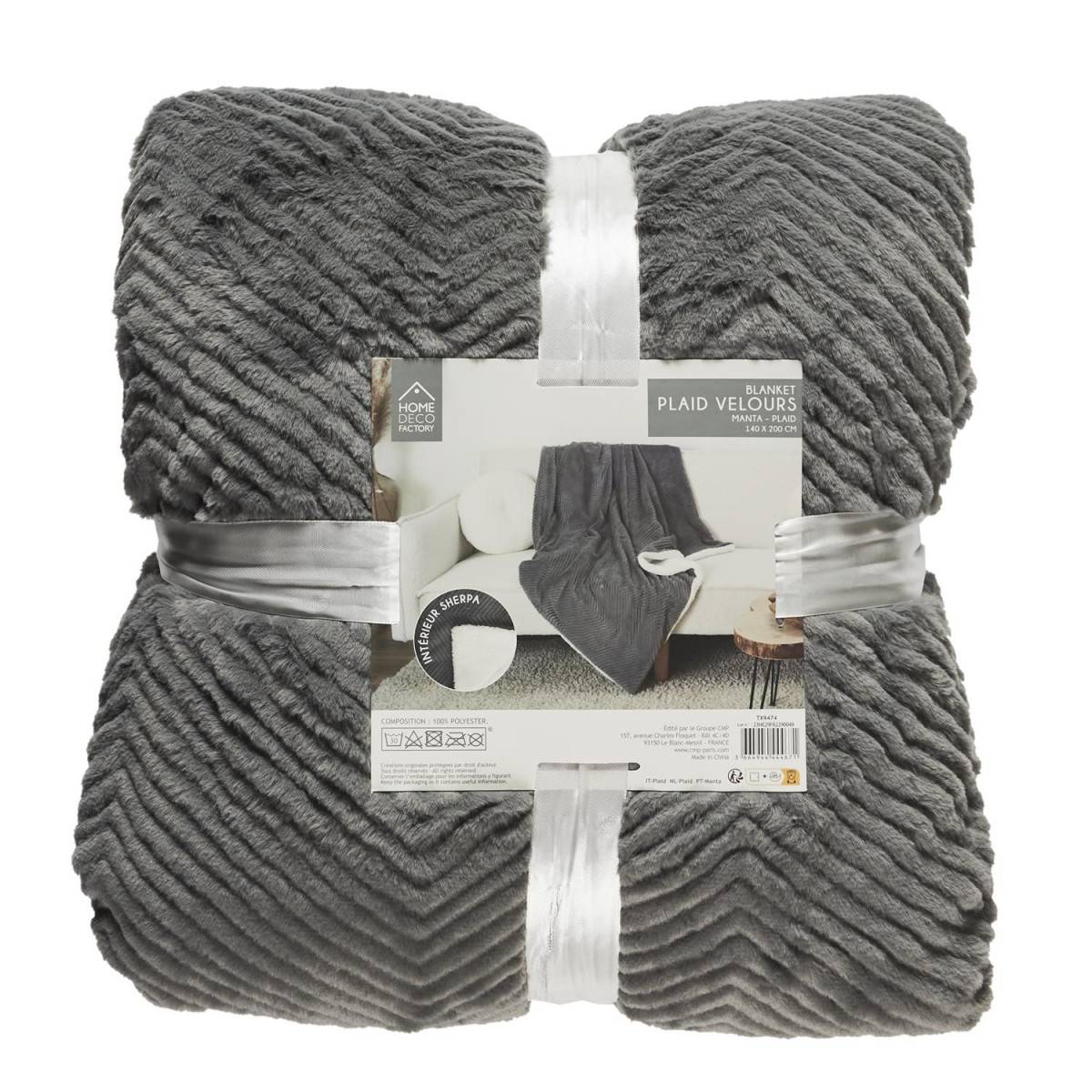 The Home Deco Factory - Plaid imitation fourrure grise et sherpa 140 x 200 cm - Image 6