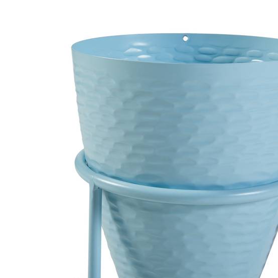 Porte-plantes style intemportel support 41 x 16 cm bleu clair - Image 3