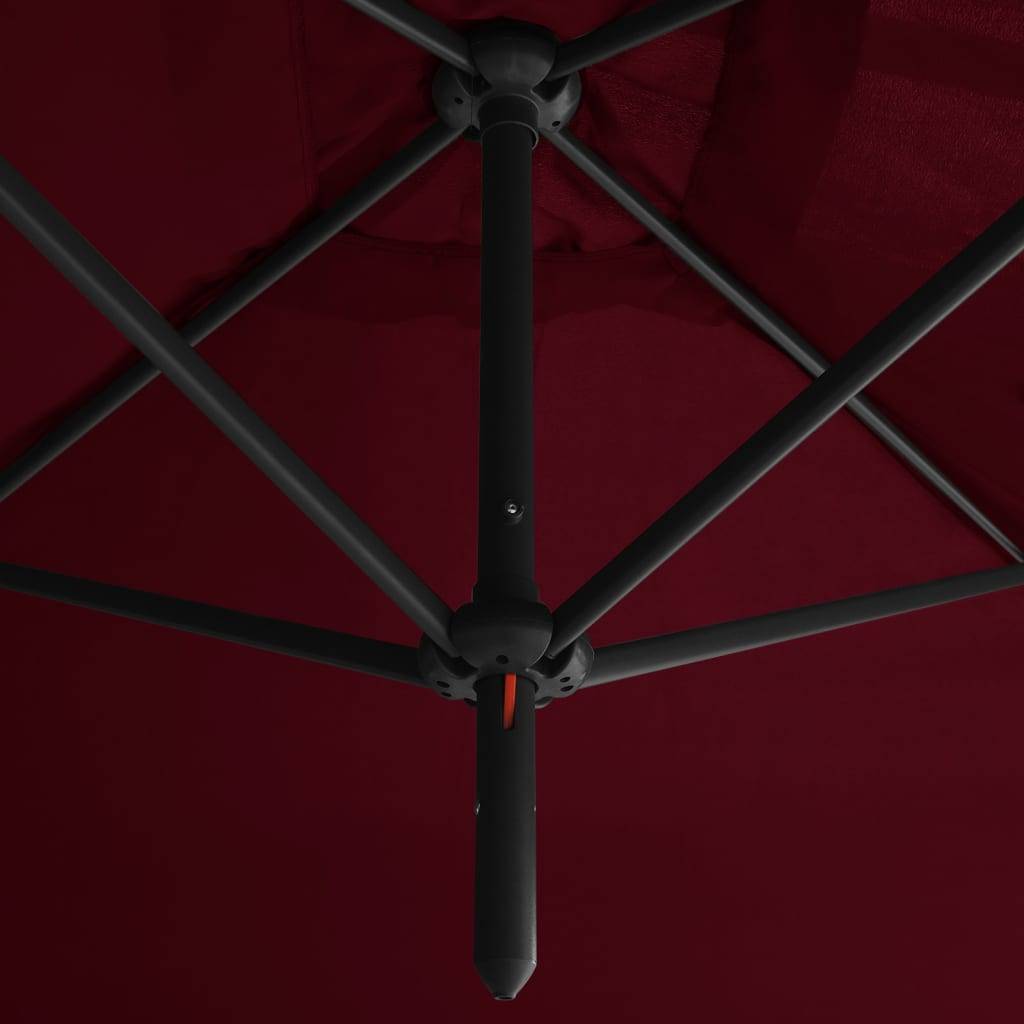 Helloshop26 - Parasol double avec mât en acier rouge bordeaux 600 x 300 cm - Imagen 4