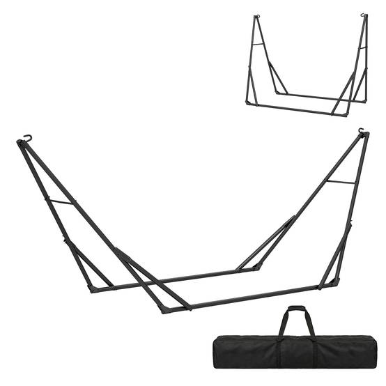 Support de hamac acier noirs 290 x 78 x 100 cm - PANGIVO - Image 1