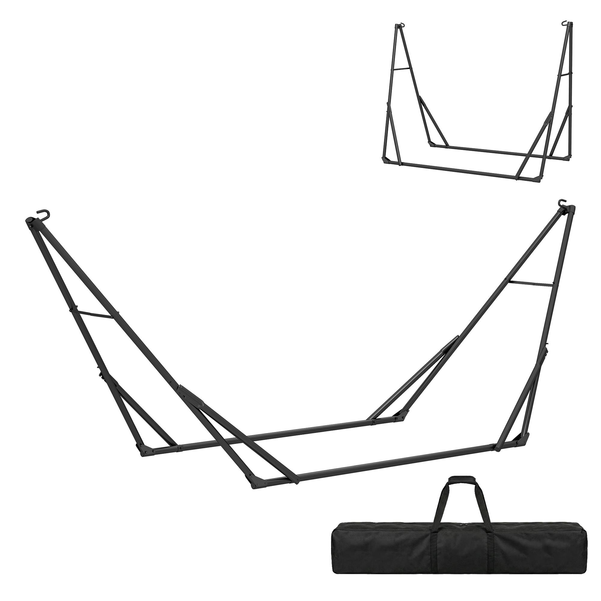 Support de hamac acier noirs 290 x 78 x 100 cm - PANGIVO - Image 1