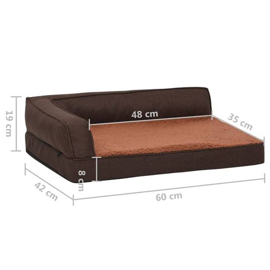Vidaxl - Matelas de lit ergonomique de chien 60x42 cm Polaire aspect lin vidaXL 171340 - Imagen 3