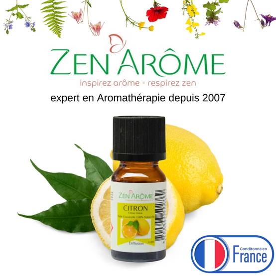 Huile Essentielle de Citron – 100% Pure et Naturelle - Diffusion pour Aromathérapie – 10ml – Conditionné en France - Zen'Arôme - Image 1