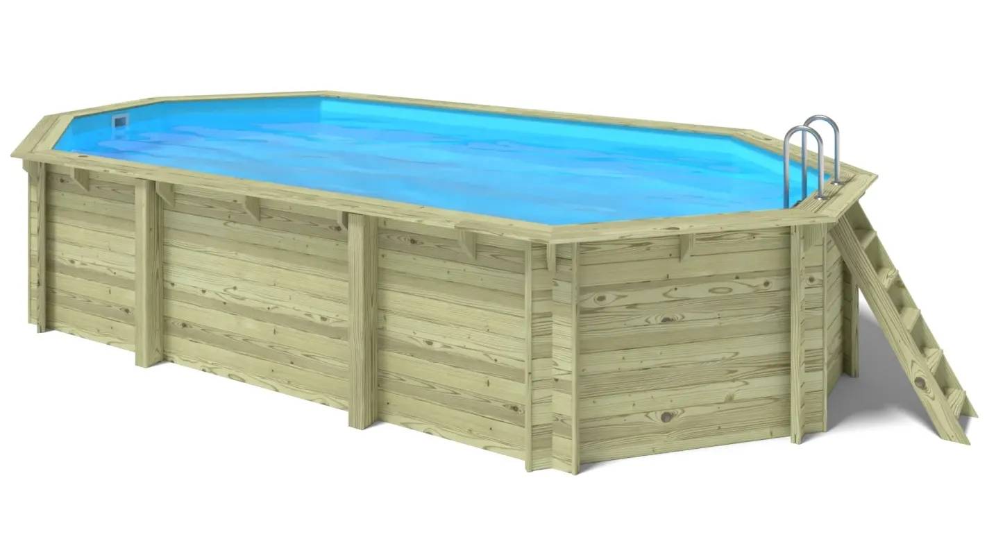 Altanka - Piscine en bois 7,57x4,07 - H.1,45 m - avec filtration et coffre - BAS751OSPI+SZA - Imagen 3