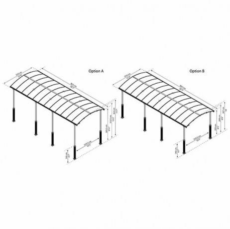 Canopia - Canopia Carport Camping-Car Alpine 6,49 x 3,52 m Gris - Image 6